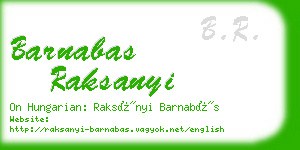 barnabas raksanyi business card